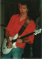 Dennis playing the PRS guitar he bought from Gary Moore in 1988